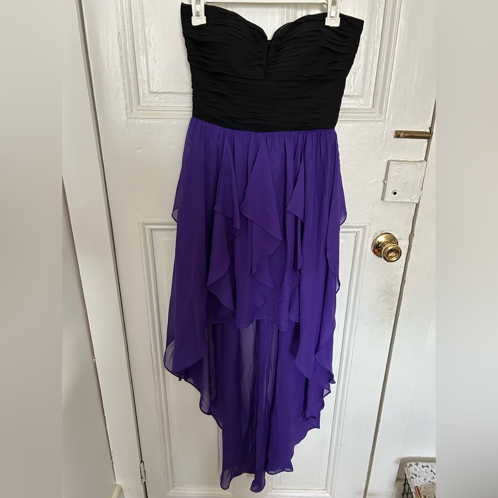 Arden B Black and Purple High Low Dress